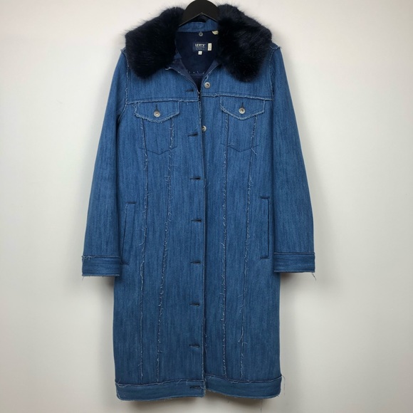 Levi’s The Trucker Denim Trench Coat Jacket - Picture 5 of 10